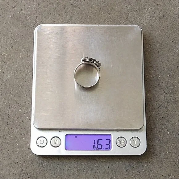 Vintage Sterling Silver Ring Size 12 Meteorite Modern Abstract Avant Garde